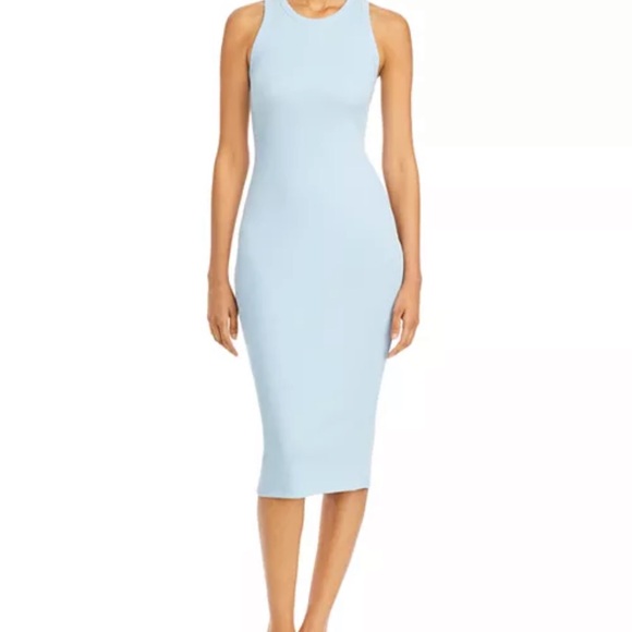 Theory Racer Back Compact Ribbed Tank Dress - Picture 1 of 5